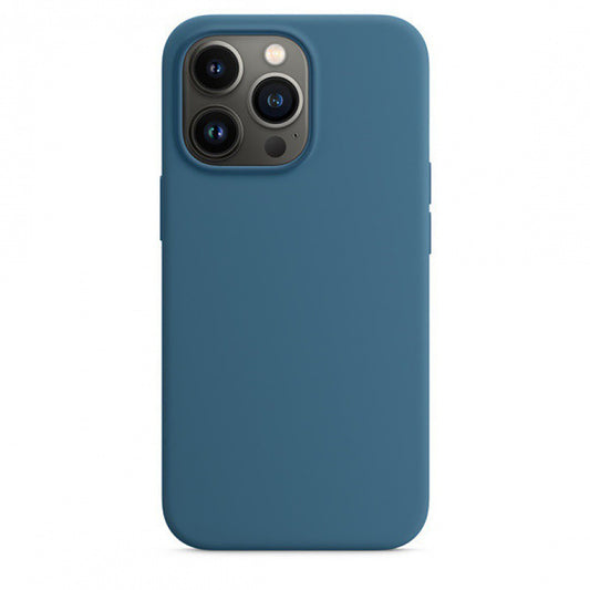 Blue phone case with camera cutout on a white background
