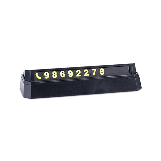 Black holder with yellow numbers on a white background