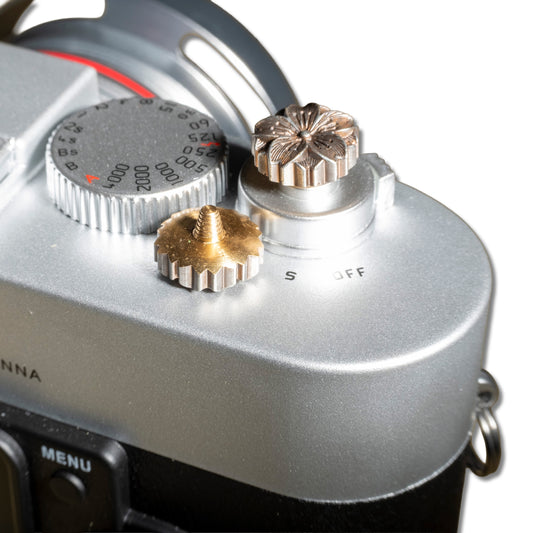 Cherry blossom embossed Camera Copper Shutter button - starcopia design store