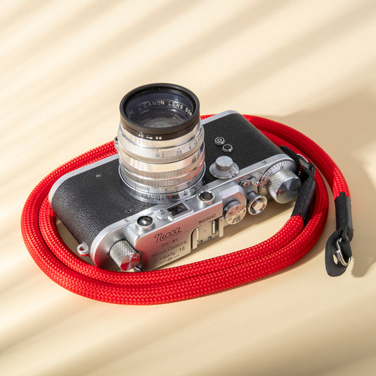 Classic Nylon Round Camera Strap Red