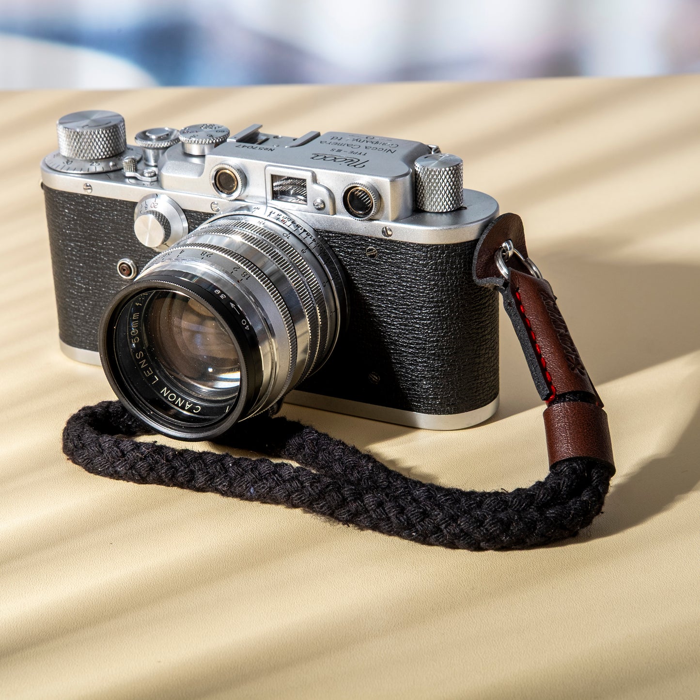 Hand-woven cotton camera wrist strap