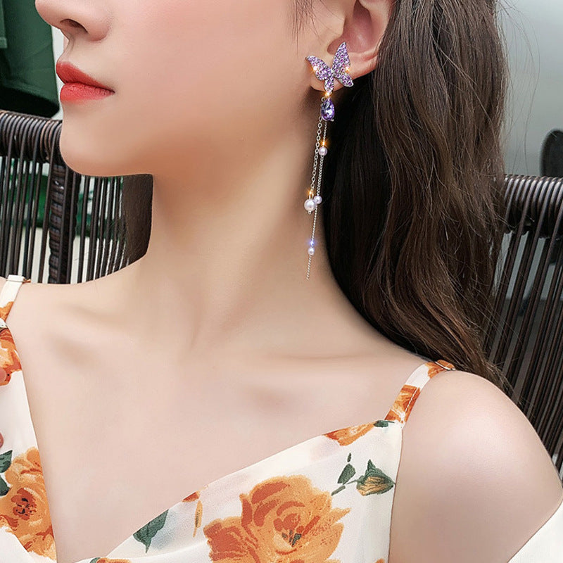 Purple butterfly earrings - starcopia design store