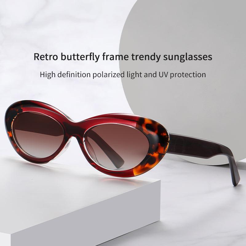 Fabufabu Retro butterfly frame trendy sunglasses polarized lenses for Lady