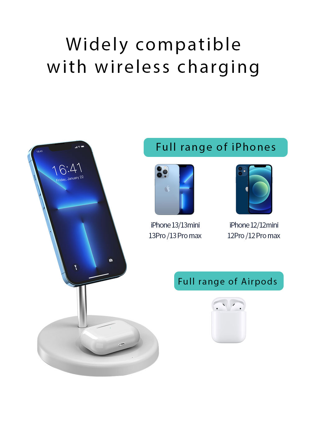 Starcopia 2-in-1 Wireless 15W Fast Charger Stand for iPhone Compatible with MagSafe - starcopia design store