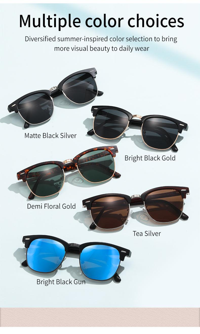 Fabufabu Folding Semi Rimless Polarized Sunglasses for Men and Women