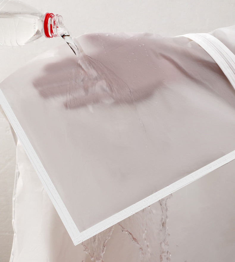 Fabufabu 4-piece set white frosted zipper PEVA hanging garment bag - starcopia design store