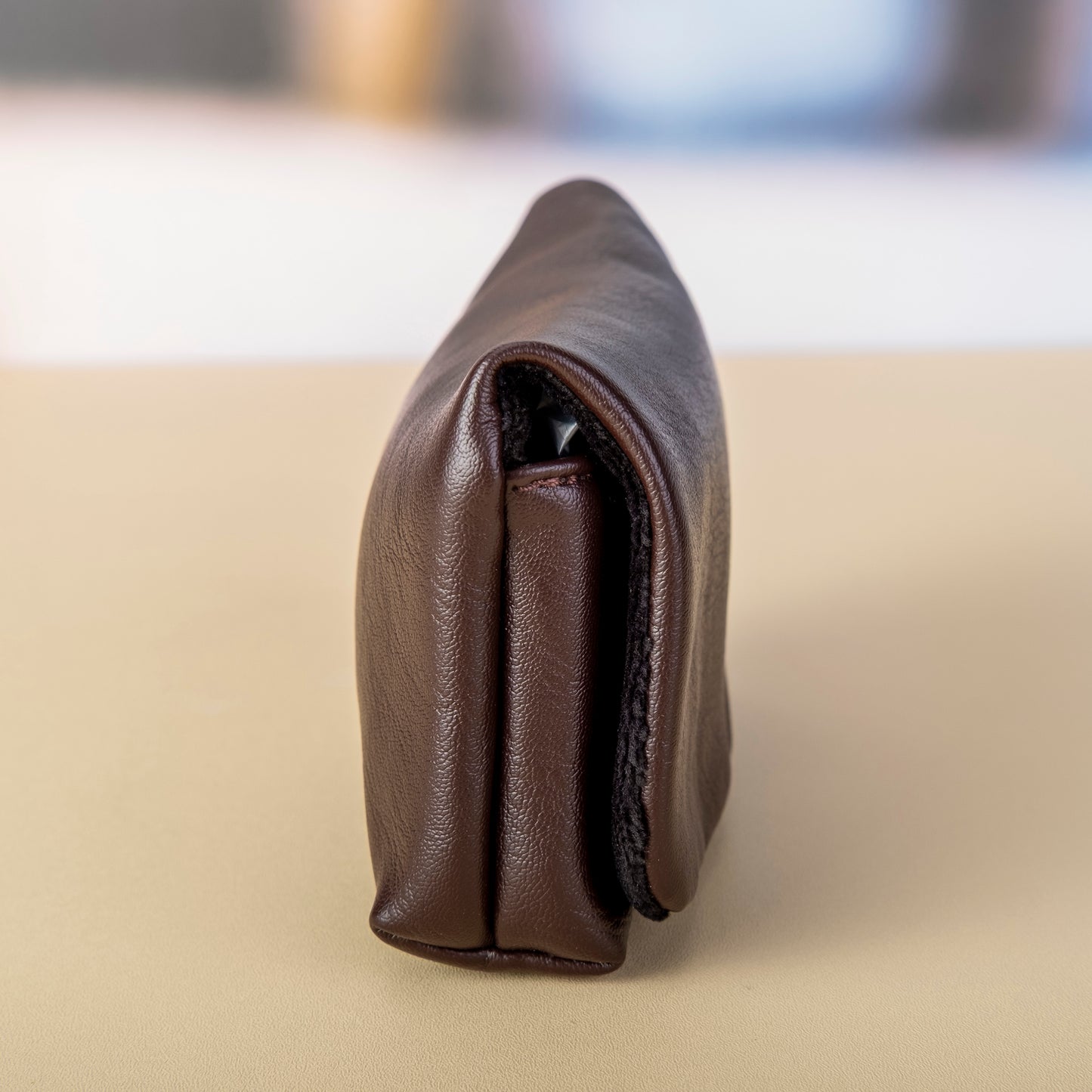 Soft PU Leather Camera Pouch Brown