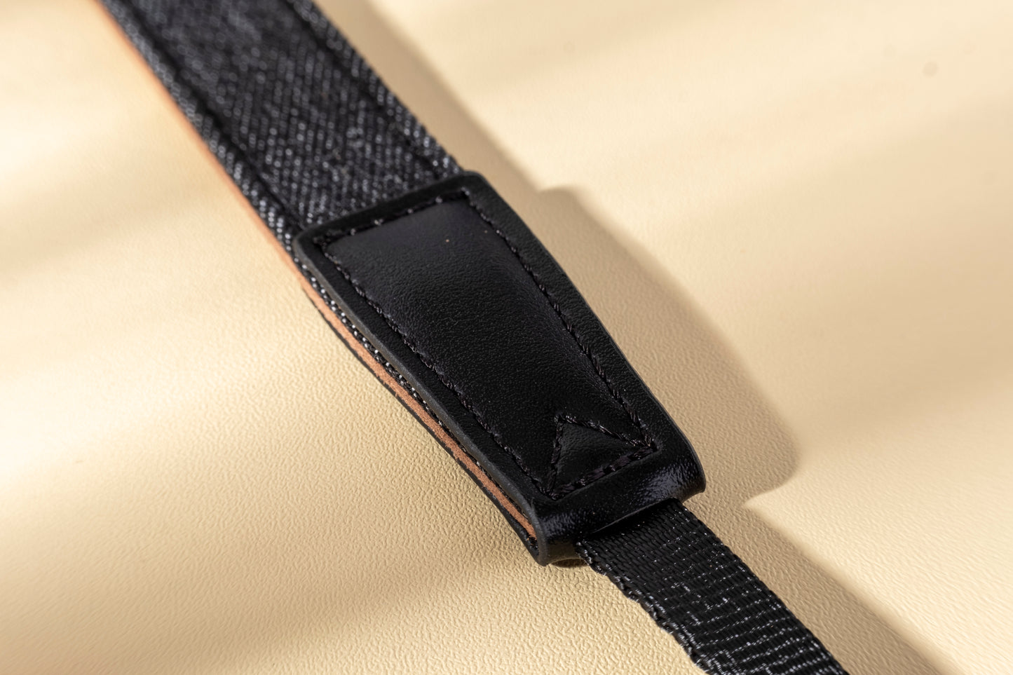 Cotton Denim Narrow Camera Shoulder Strap Black