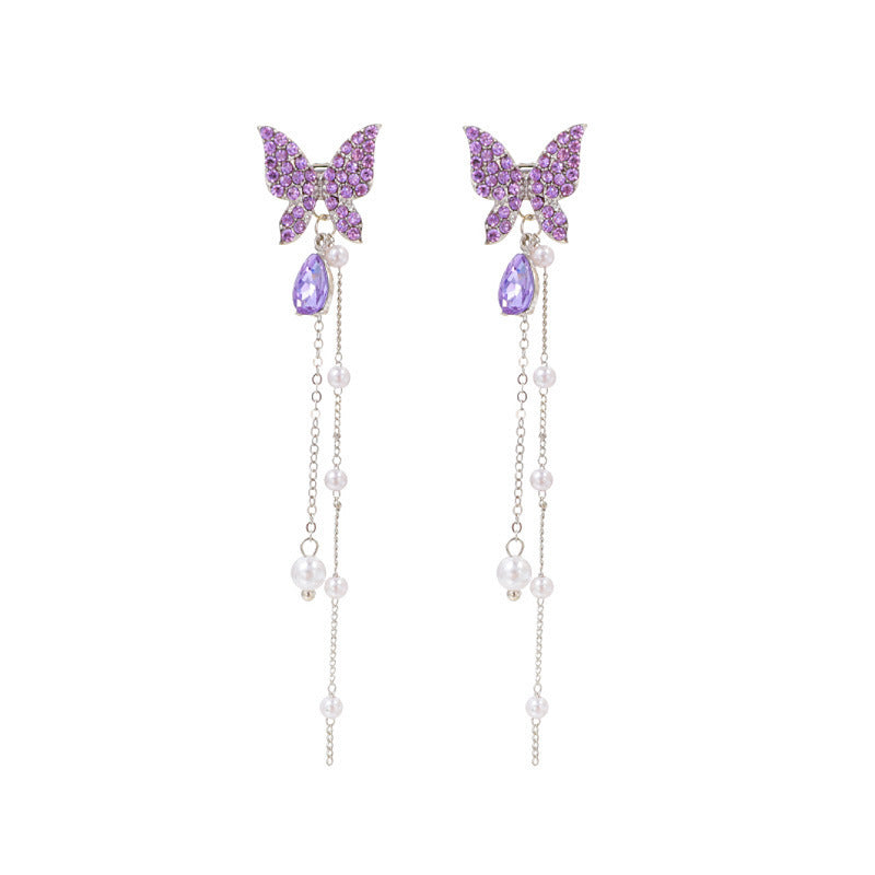 Purple butterfly earrings - starcopia design store