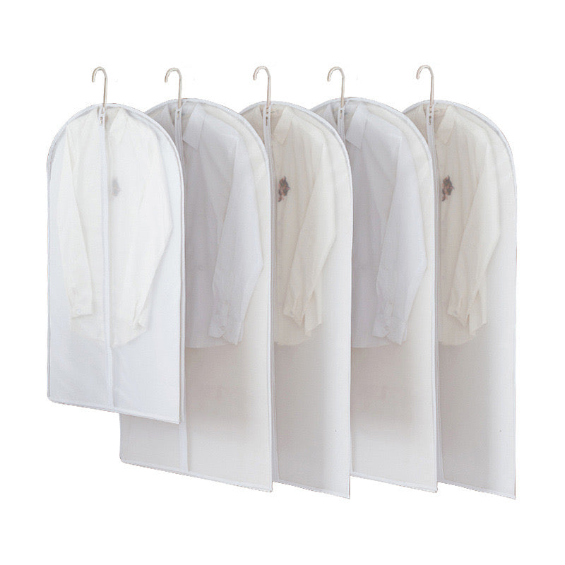 Fabufabu 4-piece set white frosted zipper PEVA hanging garment bag - starcopia design store