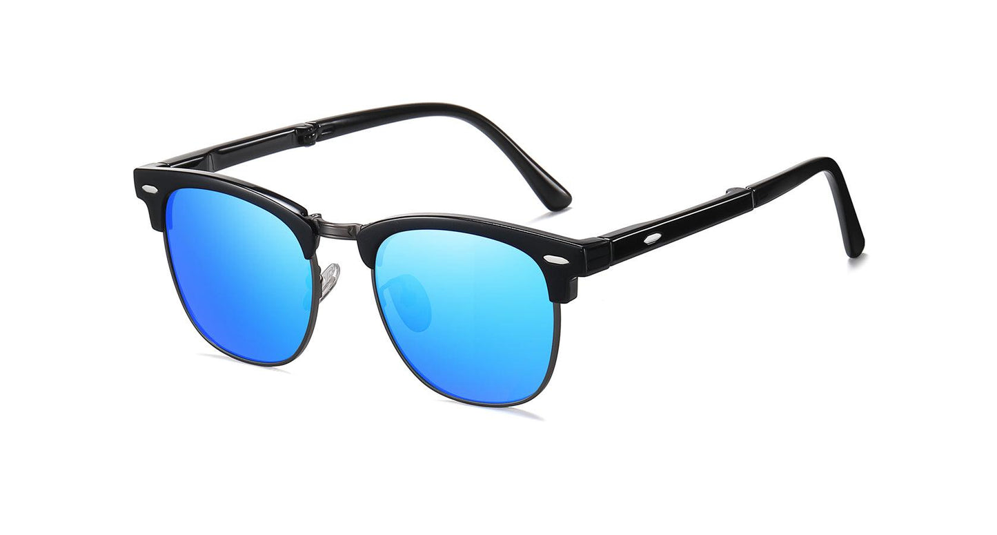 Fabufabu Folding Semi Rimless Polarized Sunglasses for Men and Women