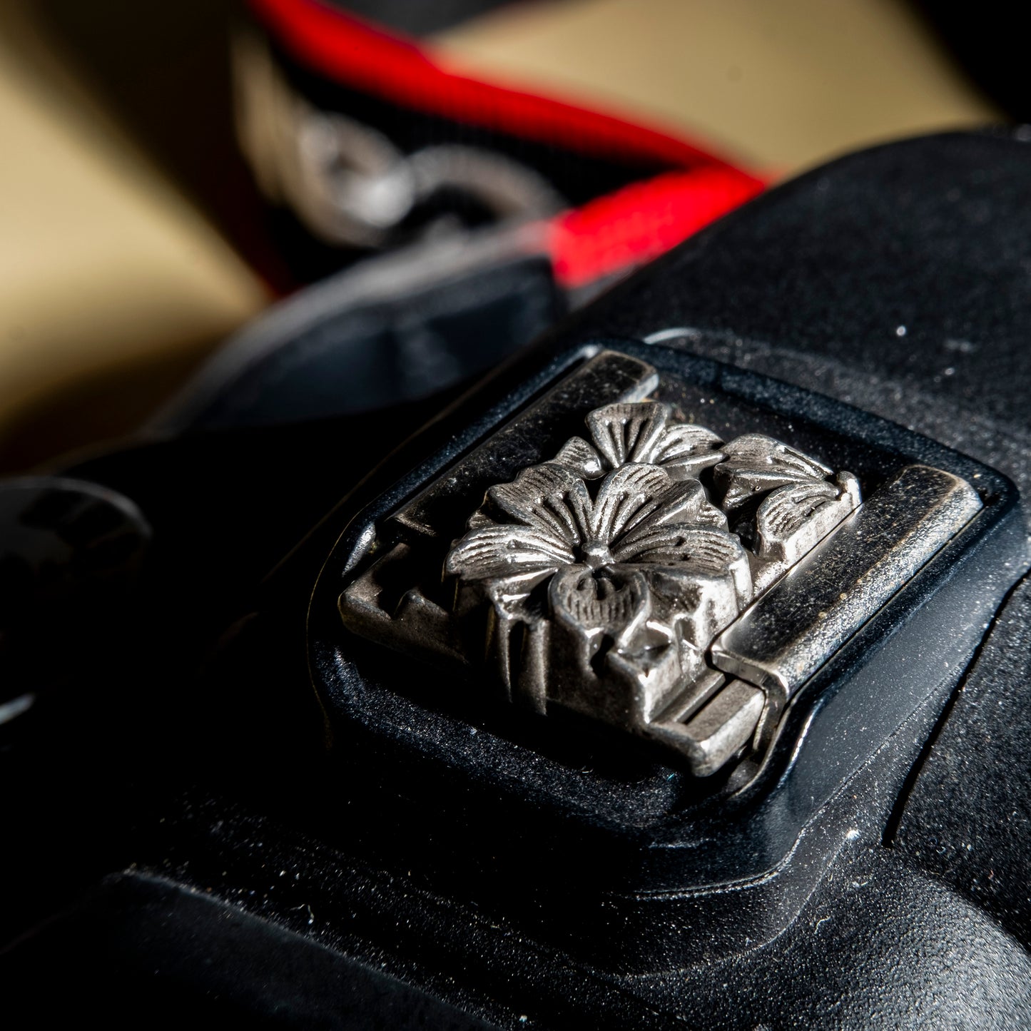 Cherry Blossom Embossed Camera Hot Shoe Cover Silver