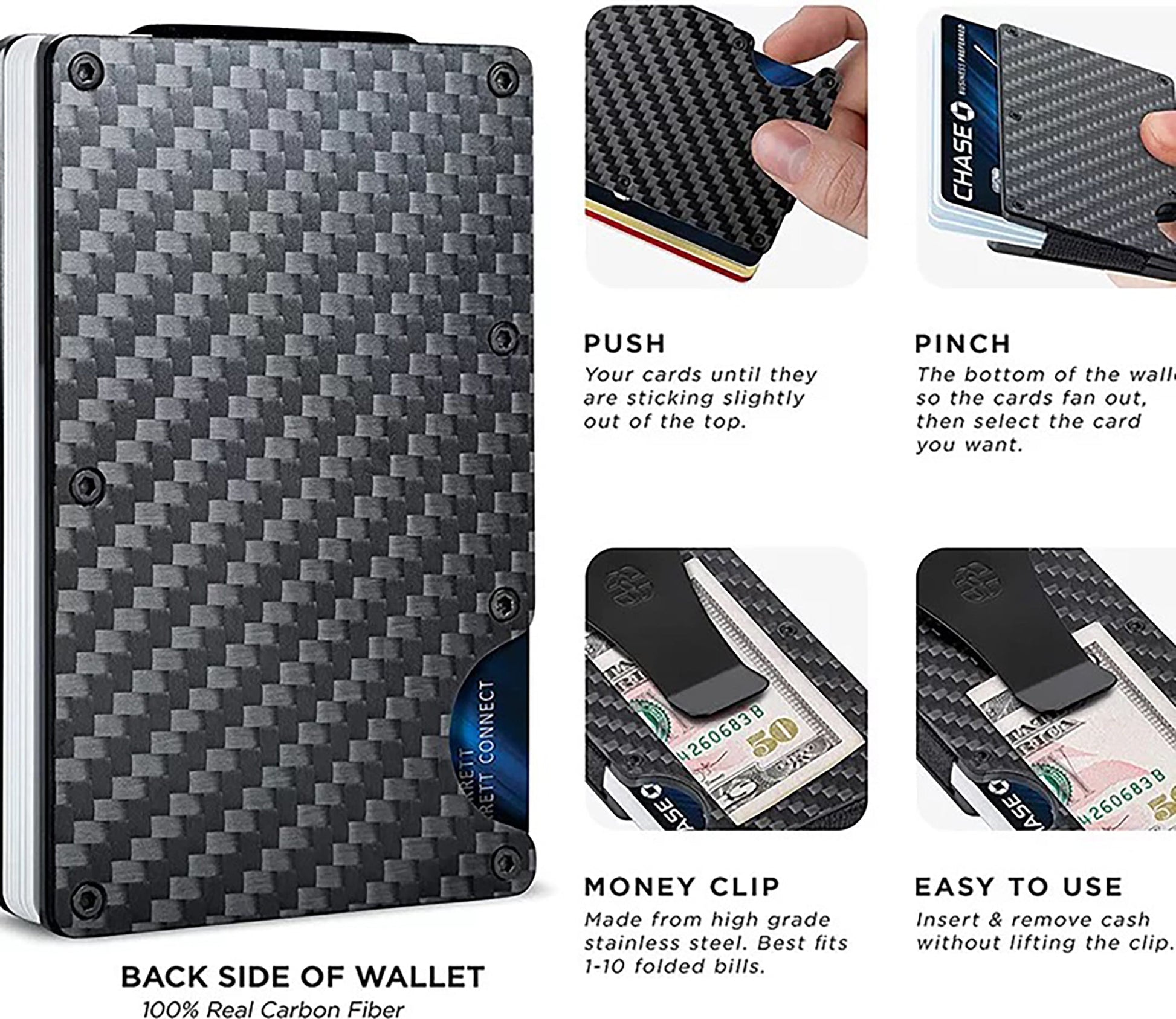 Carbon Fibre RFID Card Case Wallet - starcopia design store