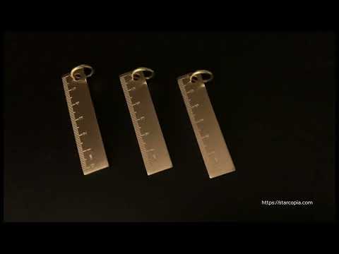 Pure Brass Small Copper Ruler Keychain