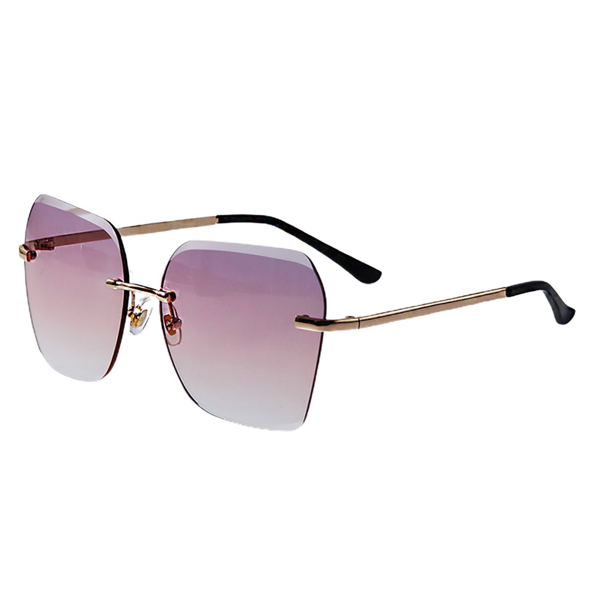 Trendy two tone rimless sunglasses - starcopia design store